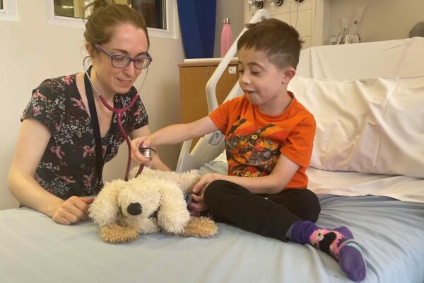 Dr Emily Whitehouse, Paediatric Neuromuscular Consultant, RMCH and sub-investigator for the study at MFT with Harry (image 2)