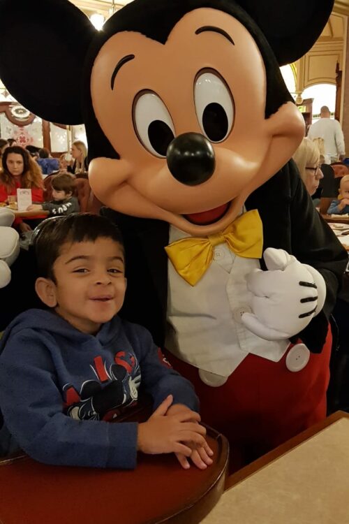 Hashir visiting Disneyland, aged three