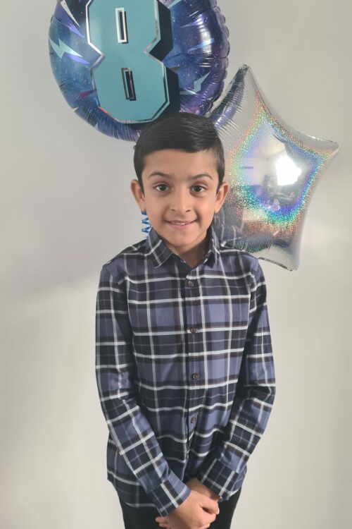 Hashir on his 8th birthday in October 2023